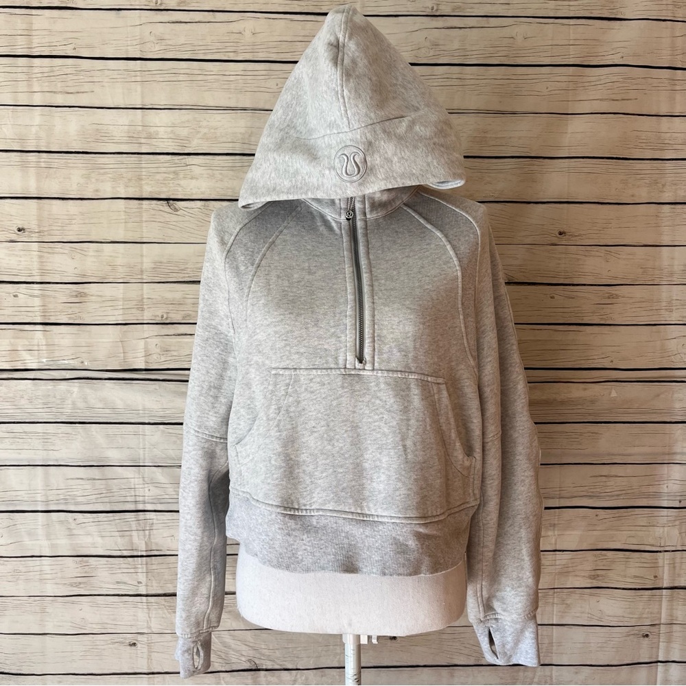 Lululemon Scuba Oversized Half-Zip Hoodie Heathered Core Ultra Light Grey - Picture 11 of 14